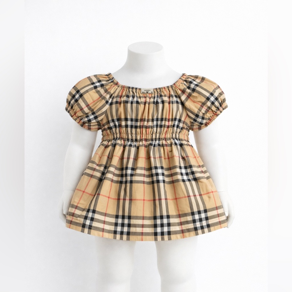 Burberry nova check ruched dress girls 6m